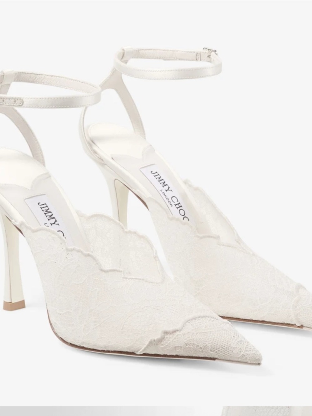Jimmy Choo Faiz 100 Ivory Lace Pumps - Picture 1 of 5